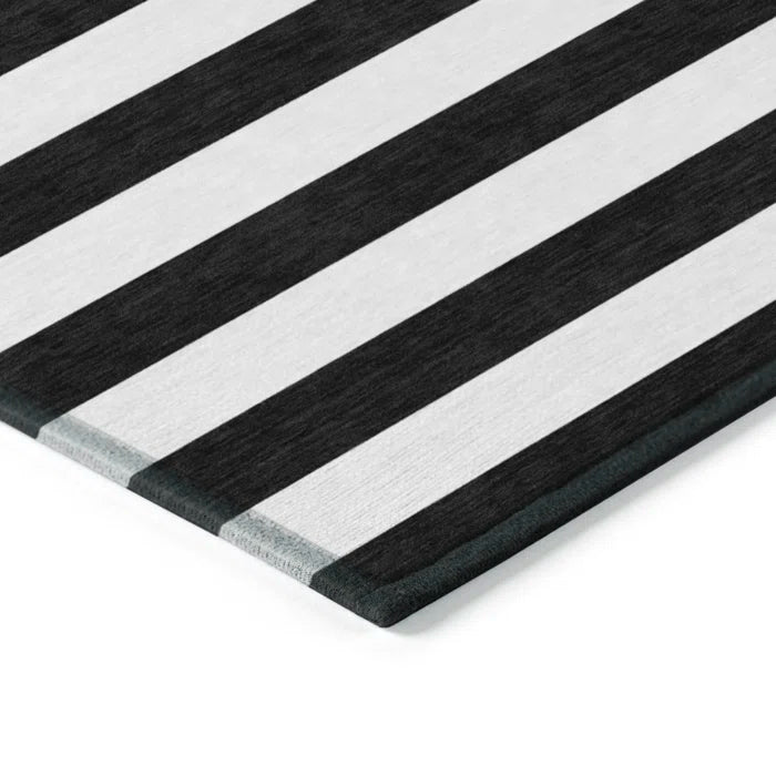 Washable Striped Indoor / Outdoor Rug