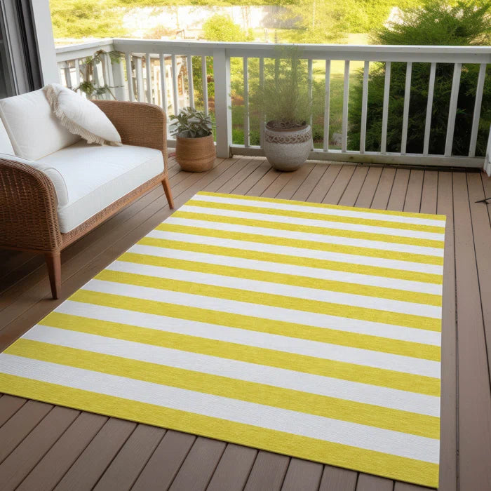 Washable Striped Indoor / Outdoor Rug