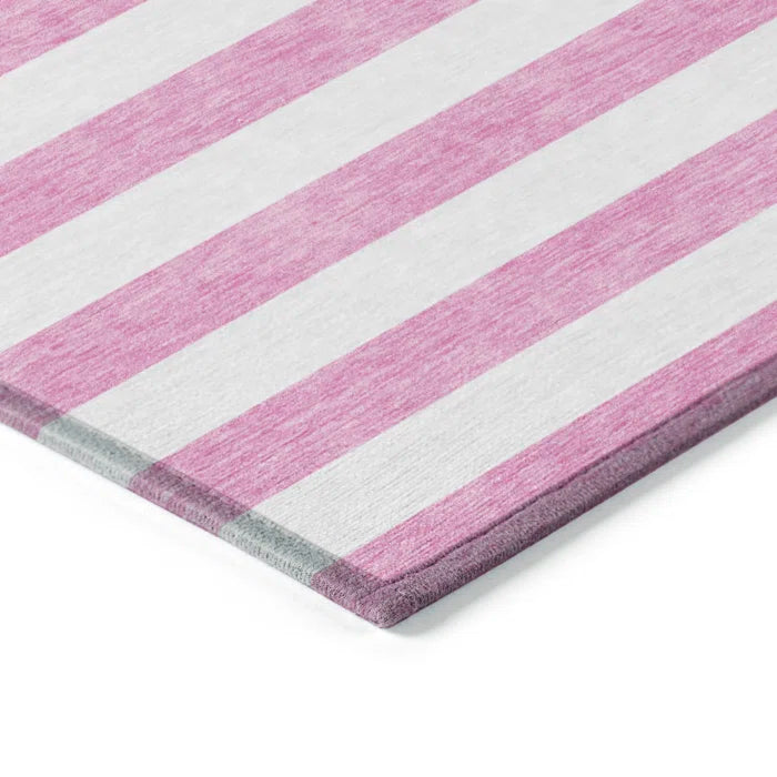 Washable Striped Indoor / Outdoor Rug