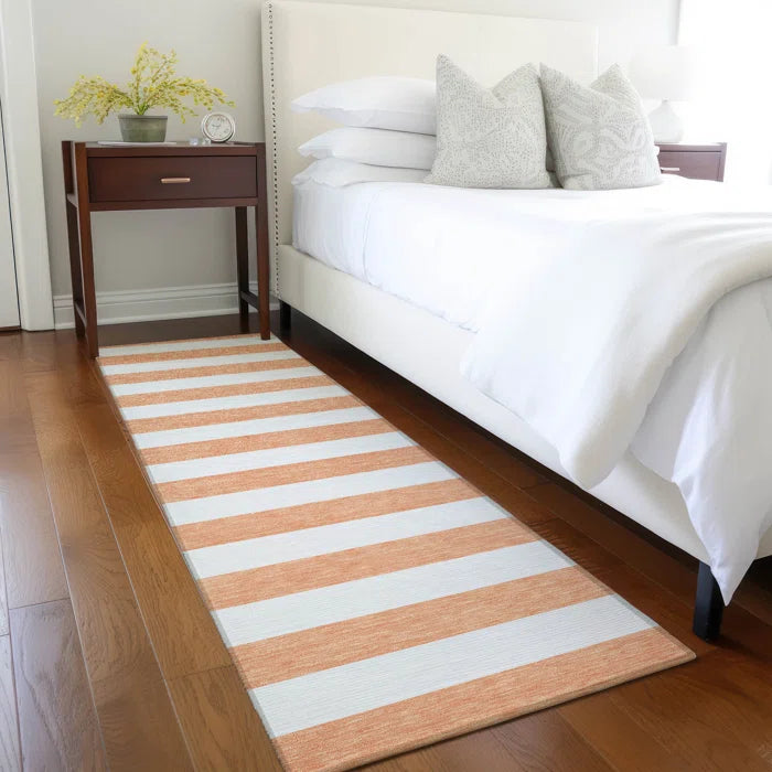 Washable Striped Indoor / Outdoor Rug