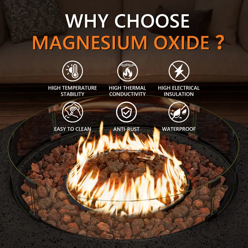 Kinzie Round Concrete Propane Smokeless Fire Pit Table