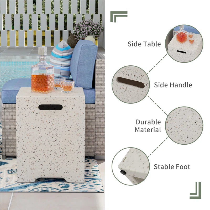 Kinzie Round Concrete Propane Smokeless Fire Pit Table