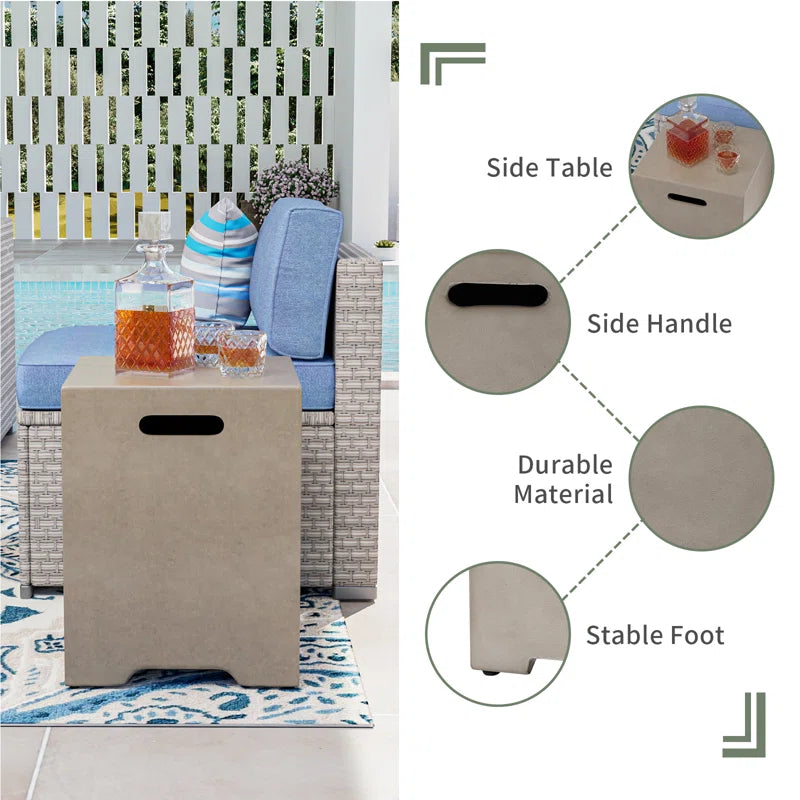 Kinzie Round Concrete Propane Smokeless Fire Pit Table