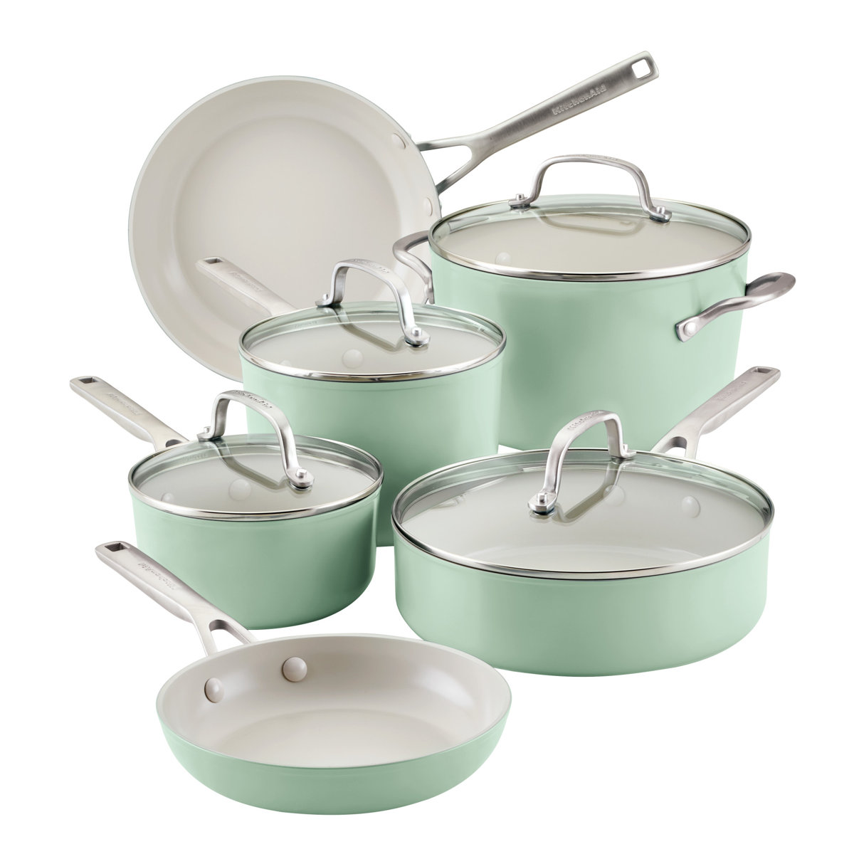 KitchenAid Hard Anodized Ceramic Nonstick Cookware Pots and Pans Set, 10 Piece