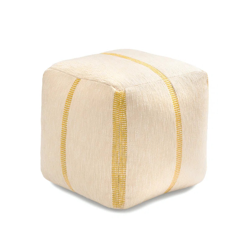 Krikor 20" Honey Mustard Upholstered Pouf Ottoman