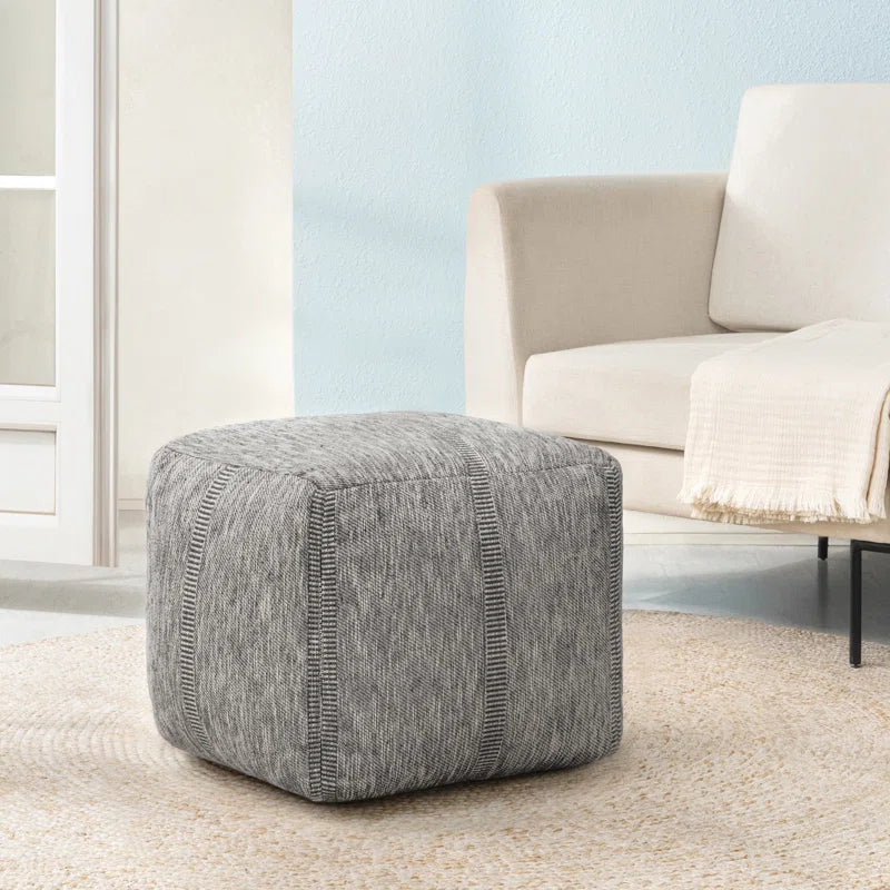 Krikor 20" Honey Mustard Upholstered Pouf Ottoman