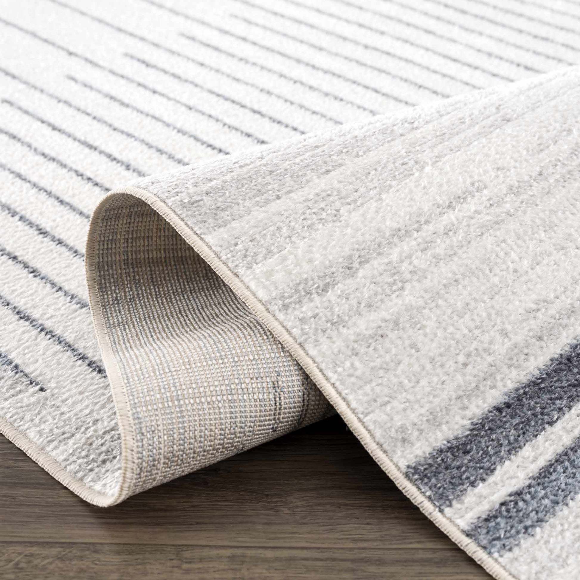 Thad Medium Gray Washable Area Rug