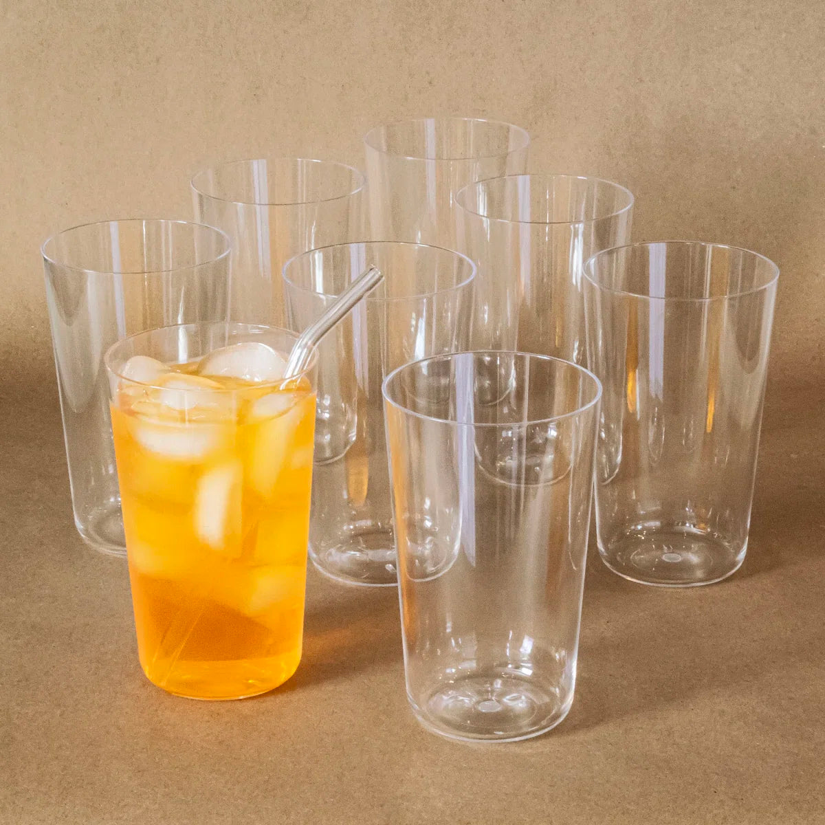 Larsa Simple 21.4 Oz Jumbo Clear, Set Of 8