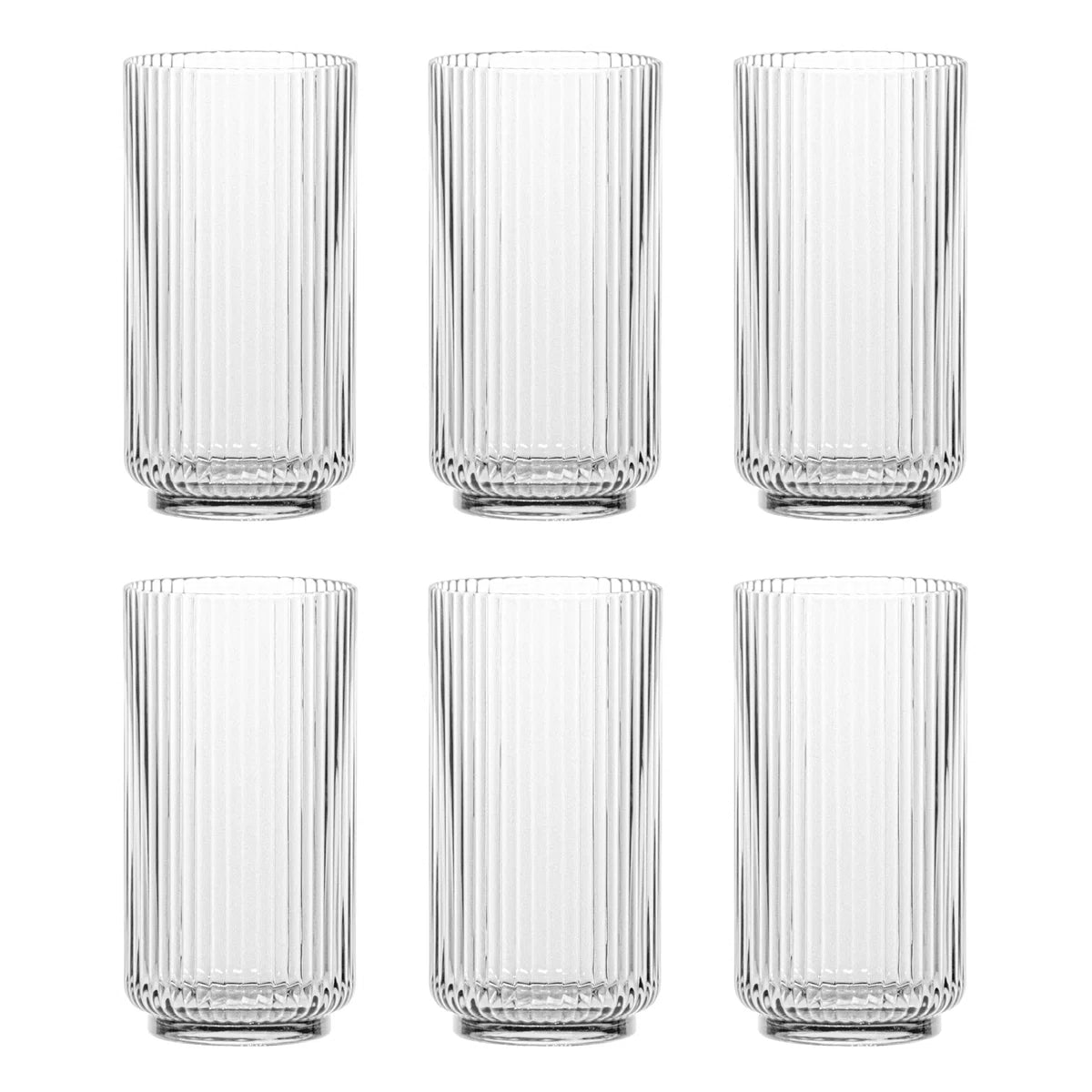 Laya Fluted Acrylic Drinking Glass (Set of 6)
