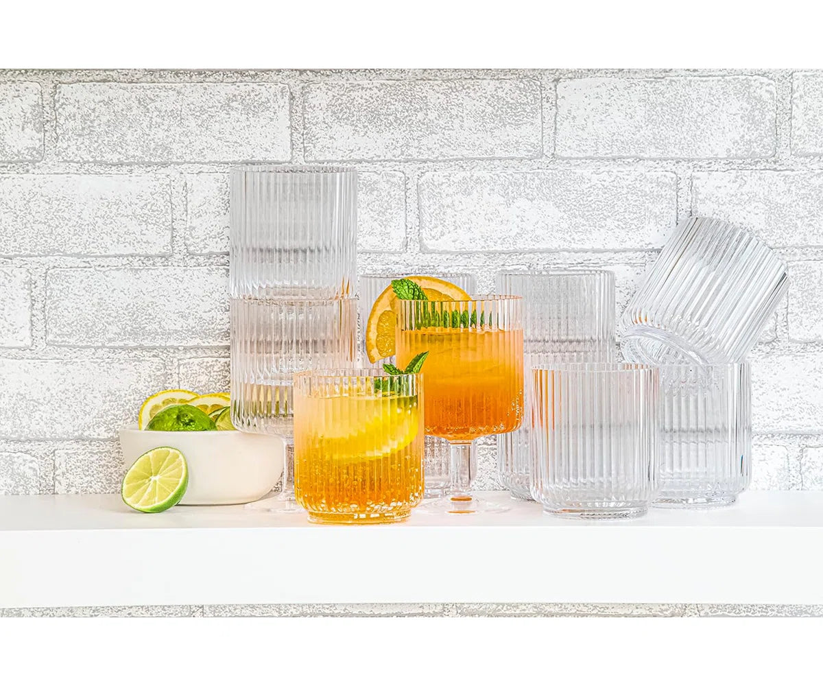 Laya Fluted Acrylic Drinking Glass (Set of 6)