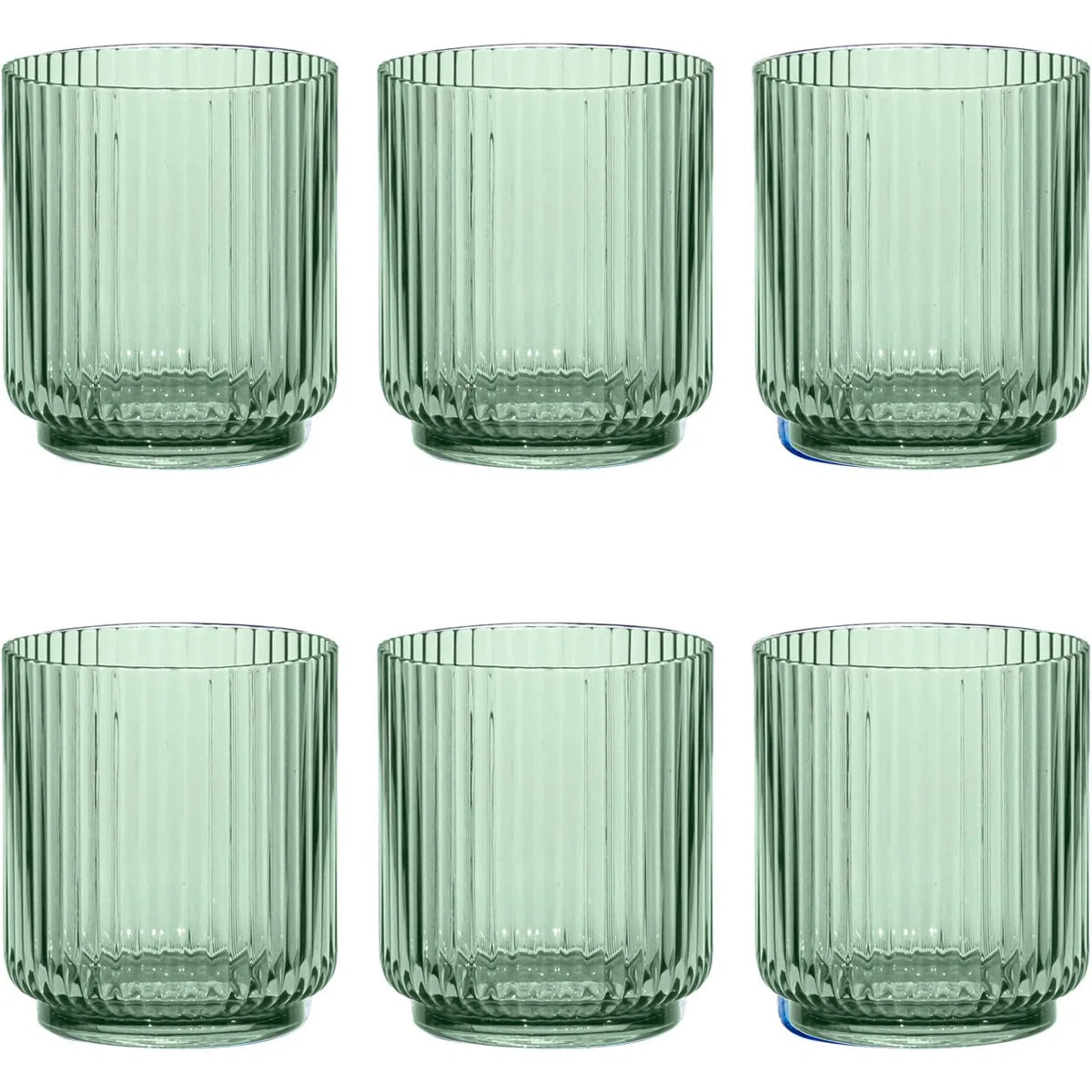 Laya Fluted Acrylic Low Tumbler Glass (Set of 6)