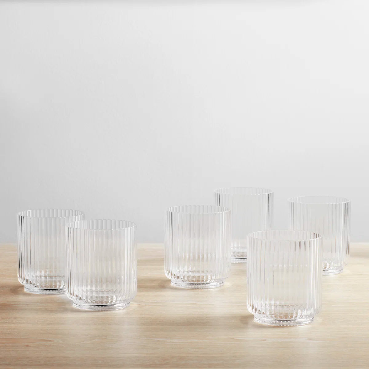 Laya Fluted Acrylic Low Tumbler Glass (Set of 6)