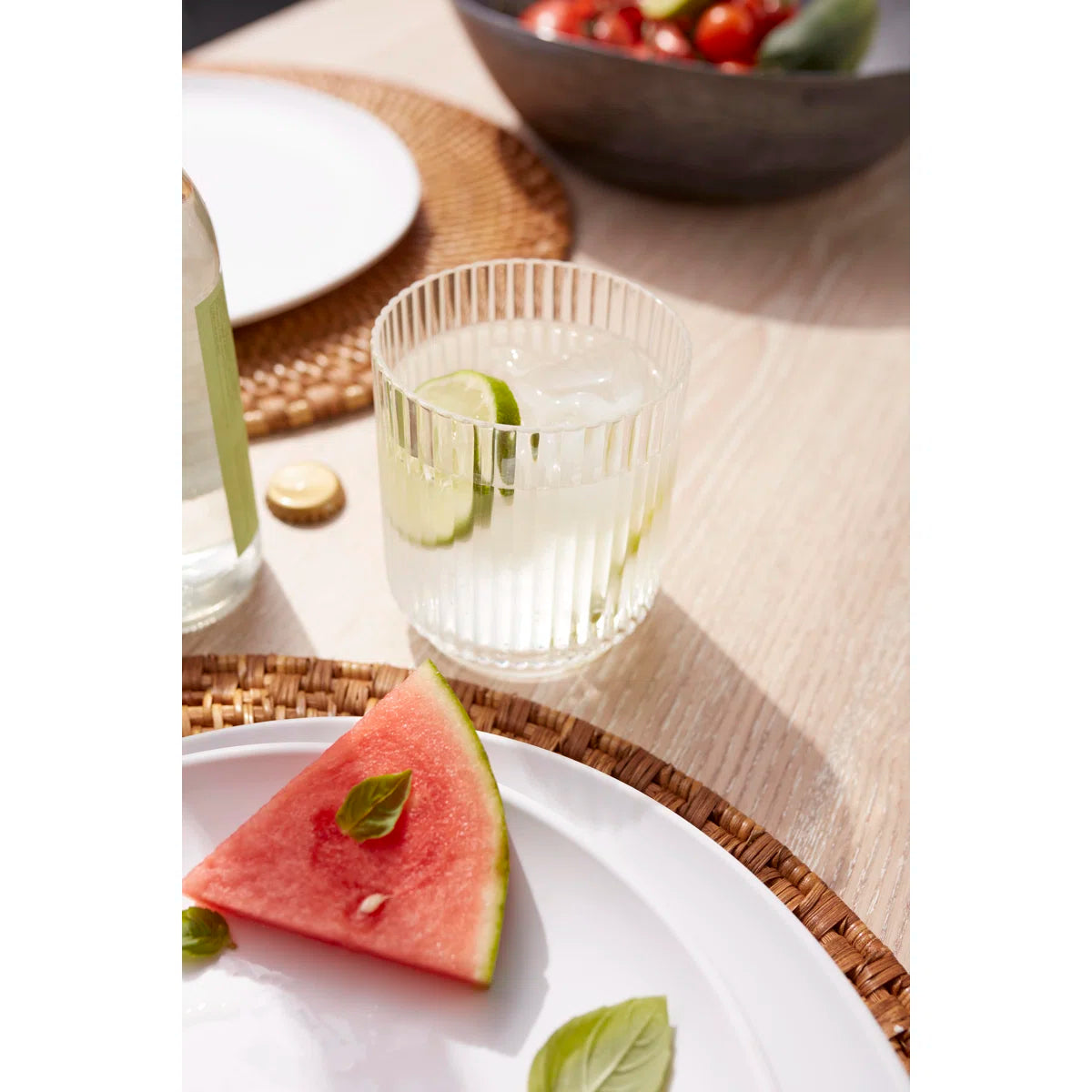 Laya Fluted Acrylic Low Tumbler Glass (Set of 6)