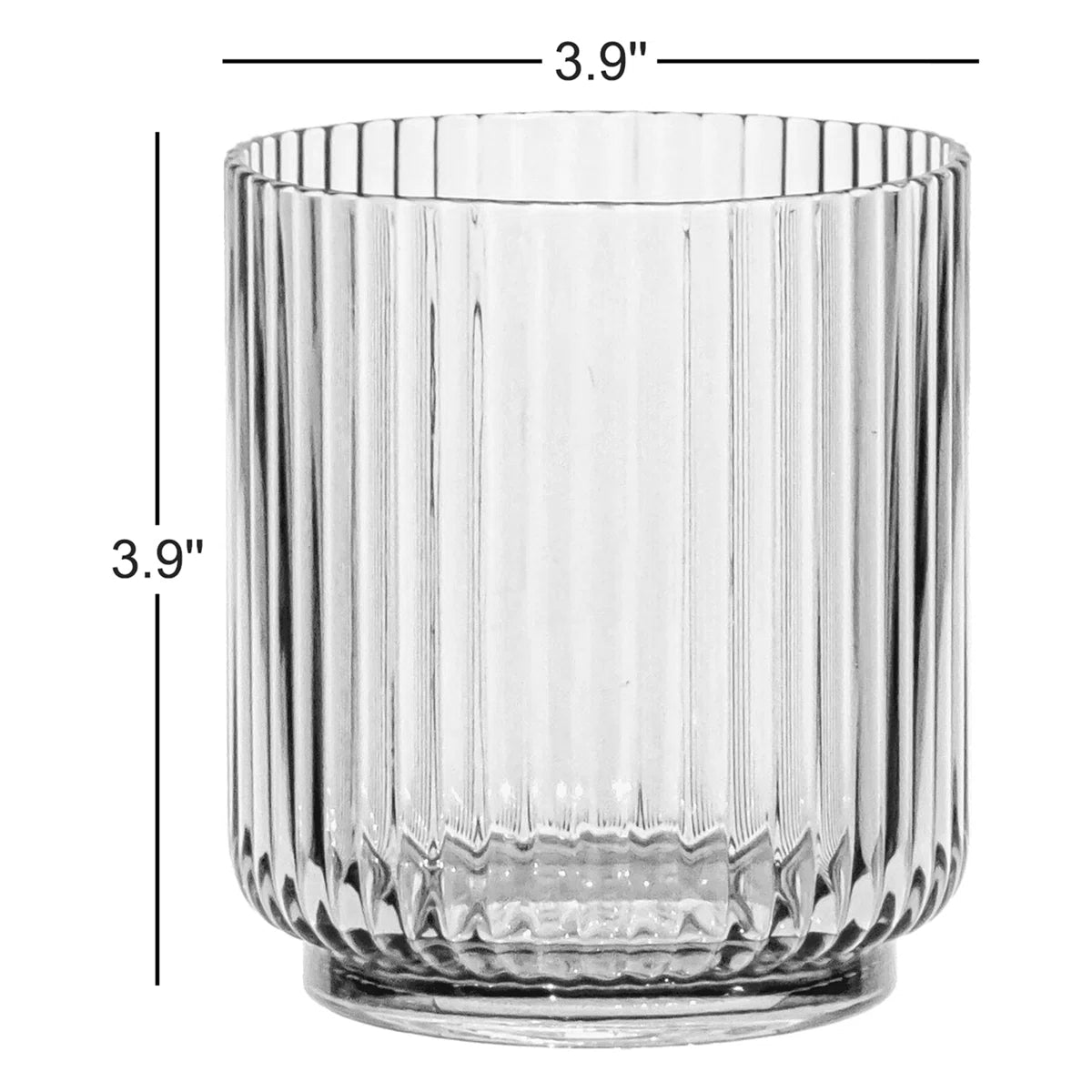 Laya Fluted Acrylic Low Tumbler Glass (Set of 6)