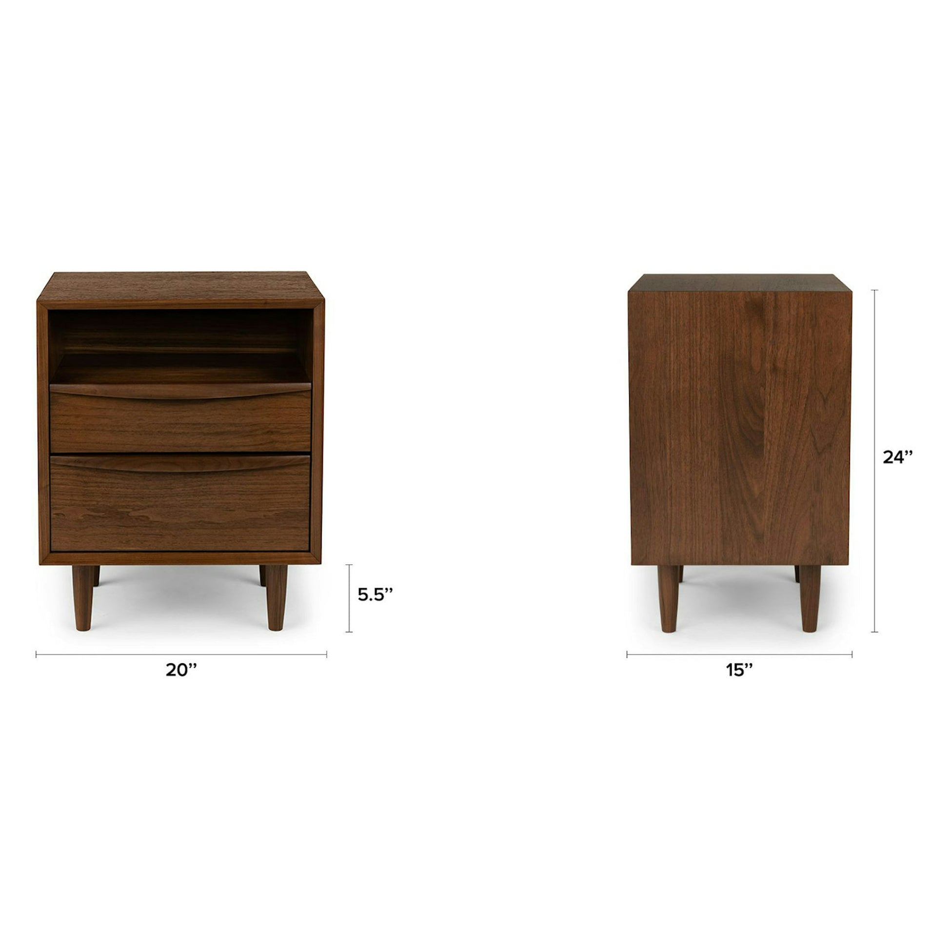 Lenia 2-Drawer Nightstand