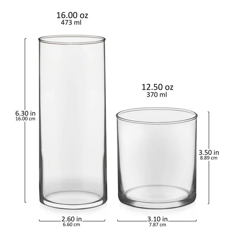 Libbey Miles 16-Piece Tumbler and Rocks Glass Set