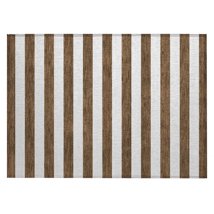 Washable Striped Indoor / Outdoor Rug