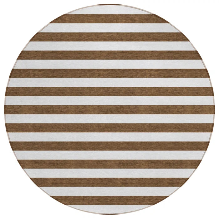 Washable Striped Indoor / Outdoor Rug