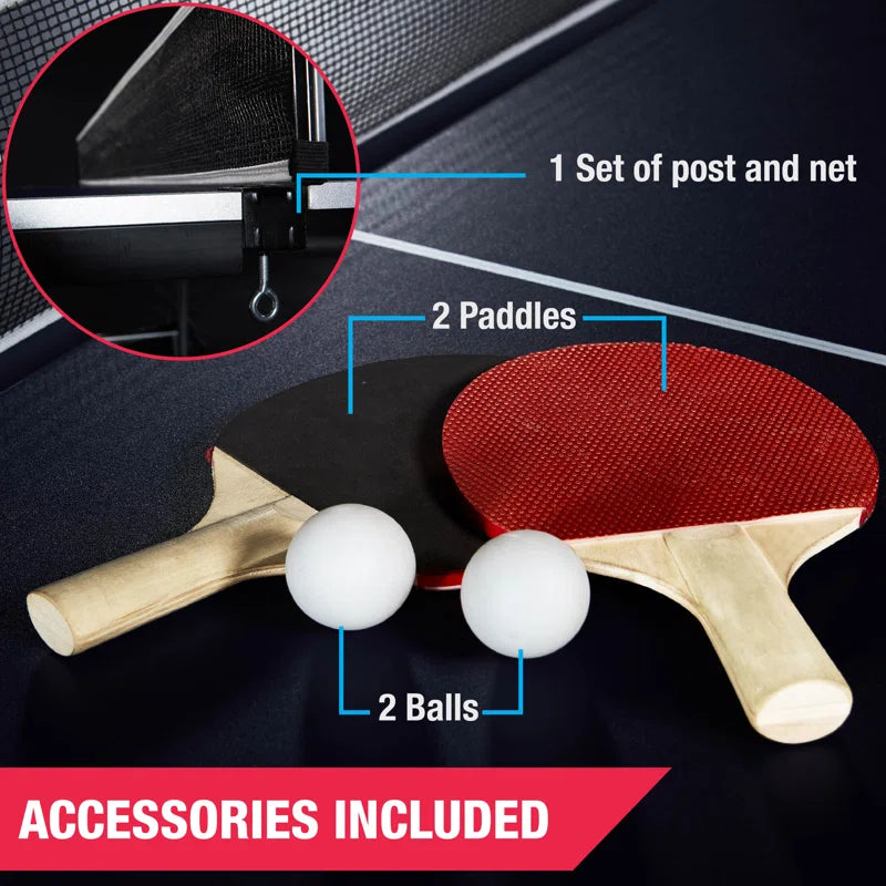 MD Sports Official Size 15mm 4 Piece Indoor Ping Pong Tennis Table