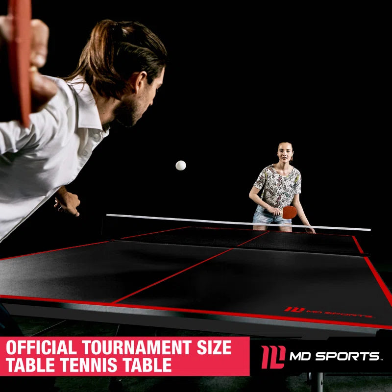 MD Sports Official Size 15mm 4 Piece Indoor Ping Pong Tennis Table