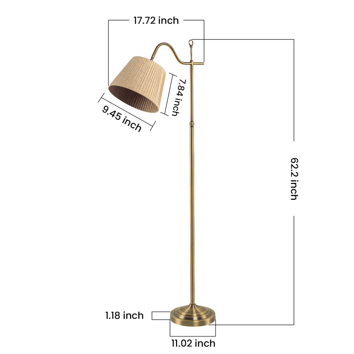 Maraia 62.2'' Golden Arched Floor Lamp