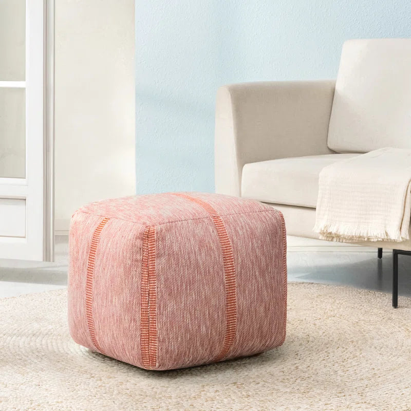 Krikor 20" Honey Mustard Upholstered Pouf Ottoman