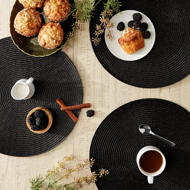 Marun Polypropylene Plastic Round Placemat (Set of 6)