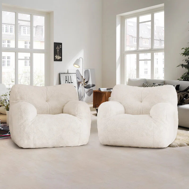 Medium Teddy Fabric Bean Bag Chair (Set of 2)