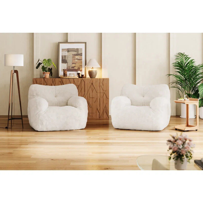 Medium Teddy Fabric Bean Bag Chair (Set of 2)