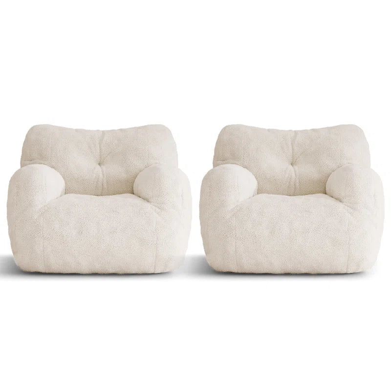 Medium Teddy Fabric Bean Bag Chair (Set of 2)