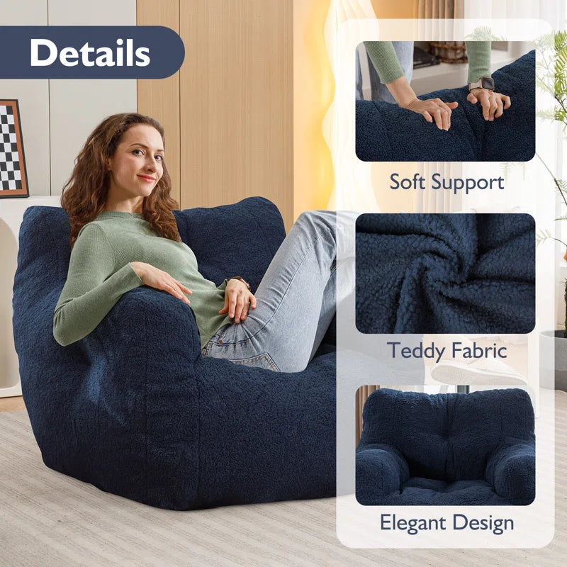 Medium Teddy Fabric Bean Bag Chair (Set of 2)
