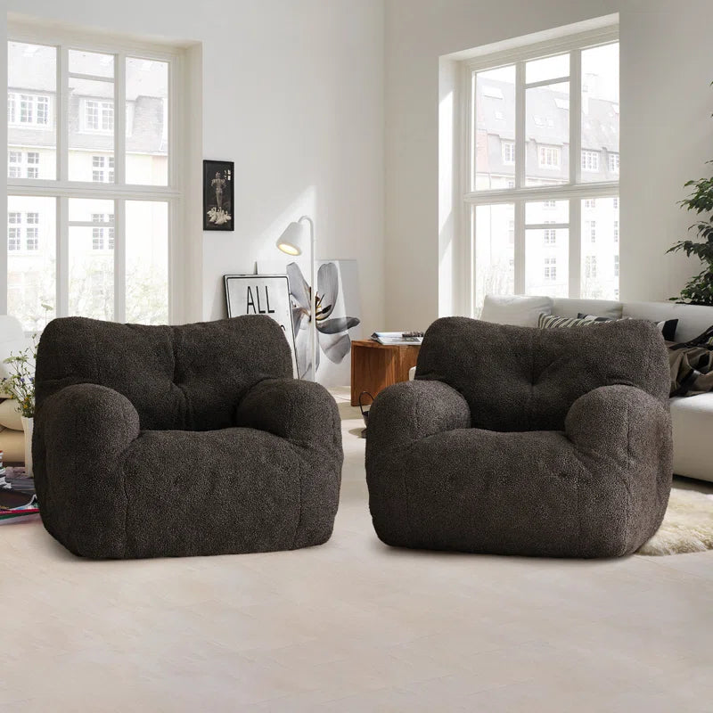 Medium Teddy Fabric Bean Bag Chair (Set of 2)