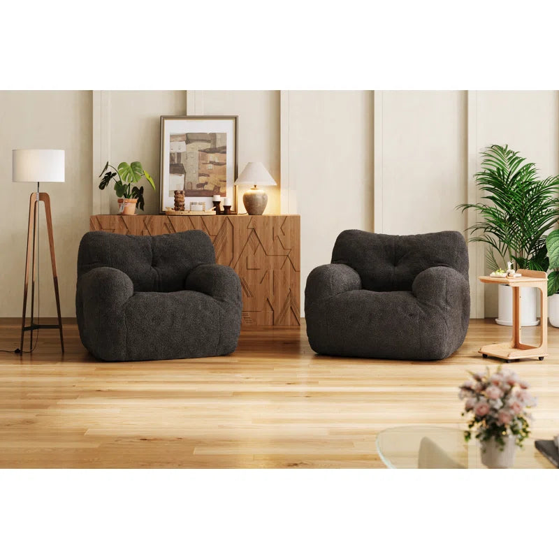 Medium Teddy Fabric Bean Bag Chair (Set of 2)