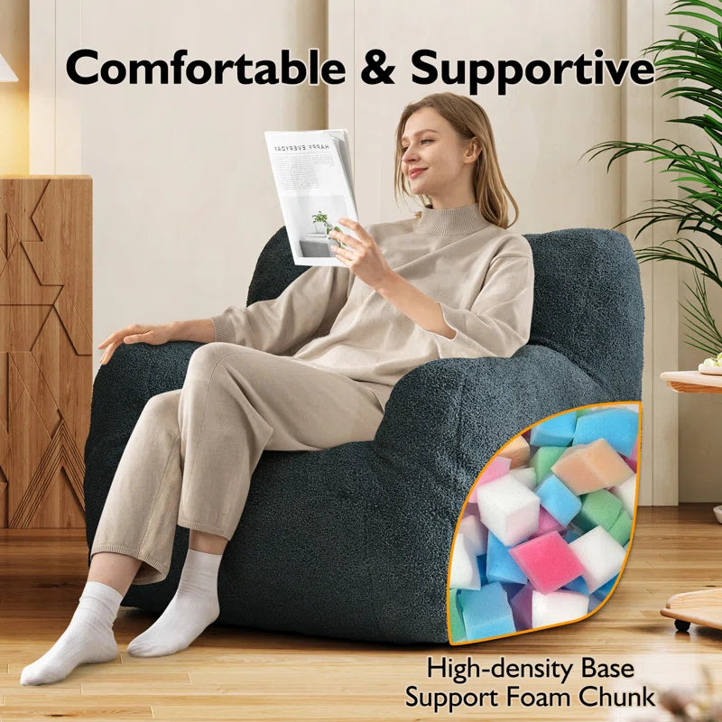 Medium Teddy Fabric Bean Bag Chair (Set of 2)