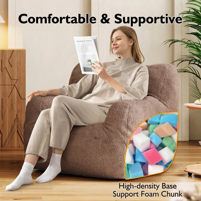 Medium Teddy Fabric Bean Bag Chair (Set of 2)