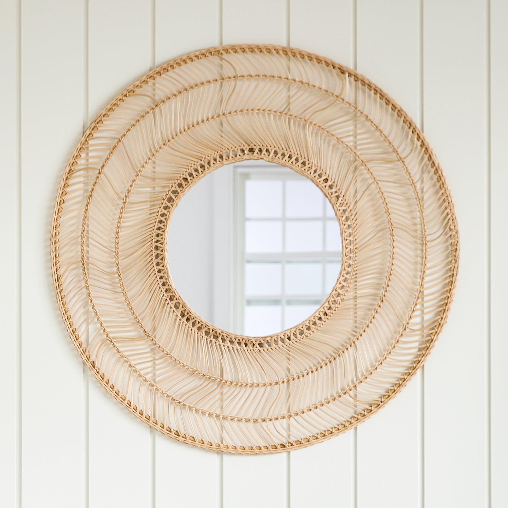 Meron Round Wall Mirror - Natural