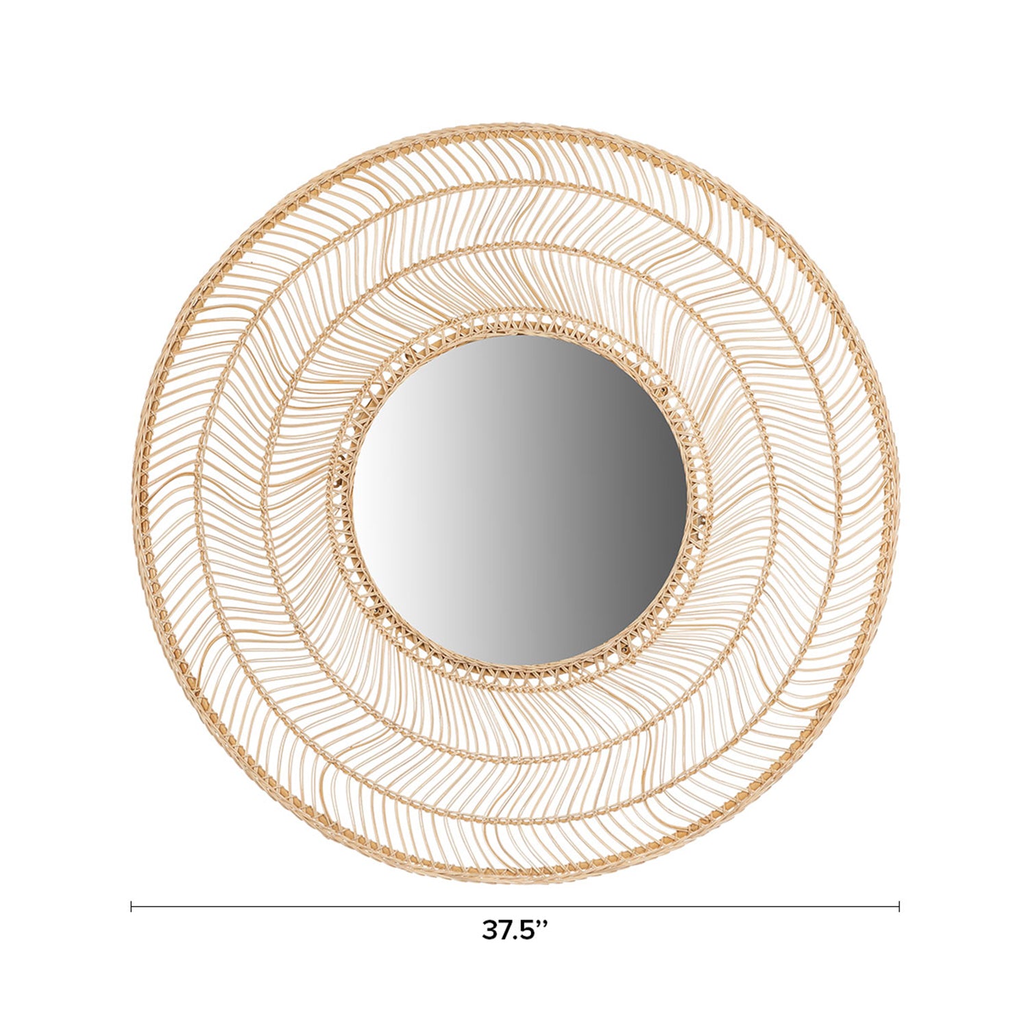 Meron Round Wall Mirror - Natural