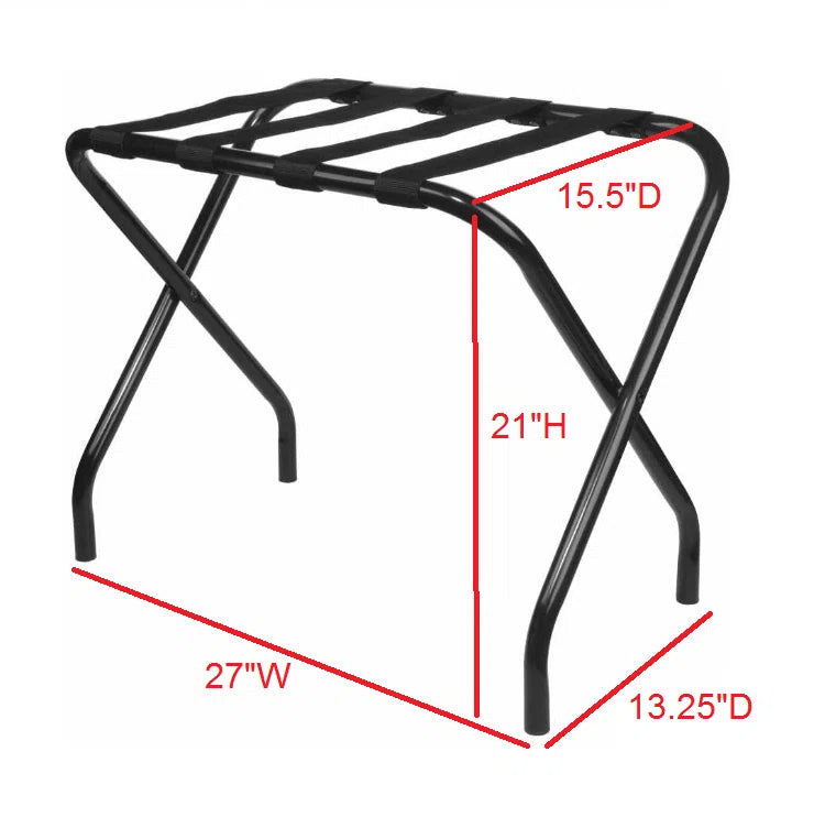Metal Foldable Luggage Rack Stand with Nylon Belts