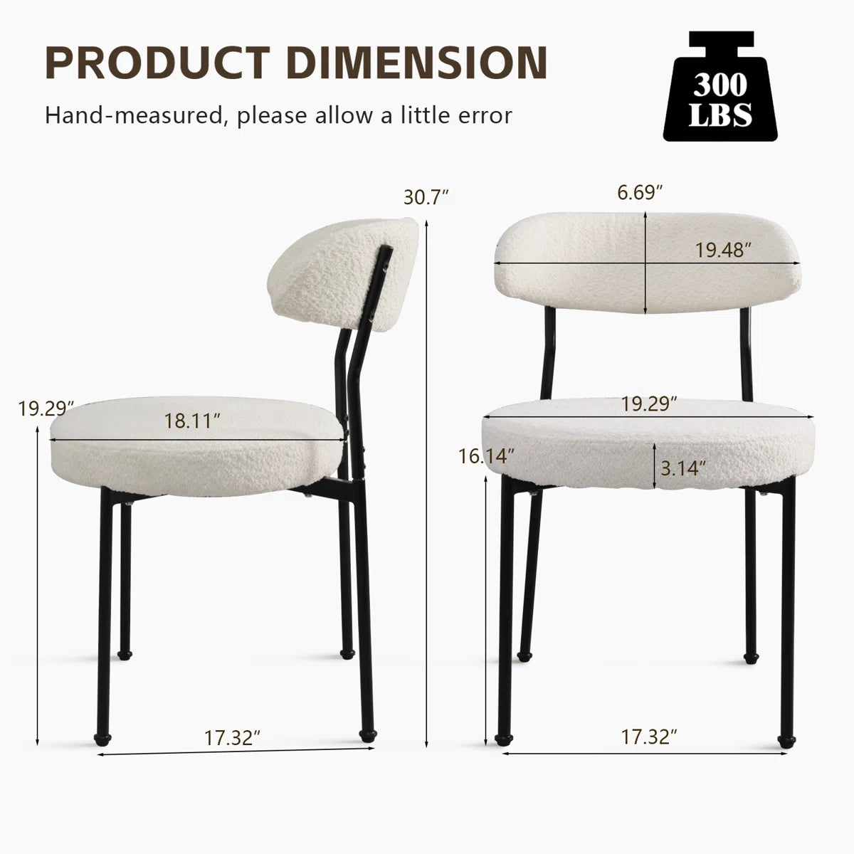 Modern Boucle Dining Chairs (Set of 4)