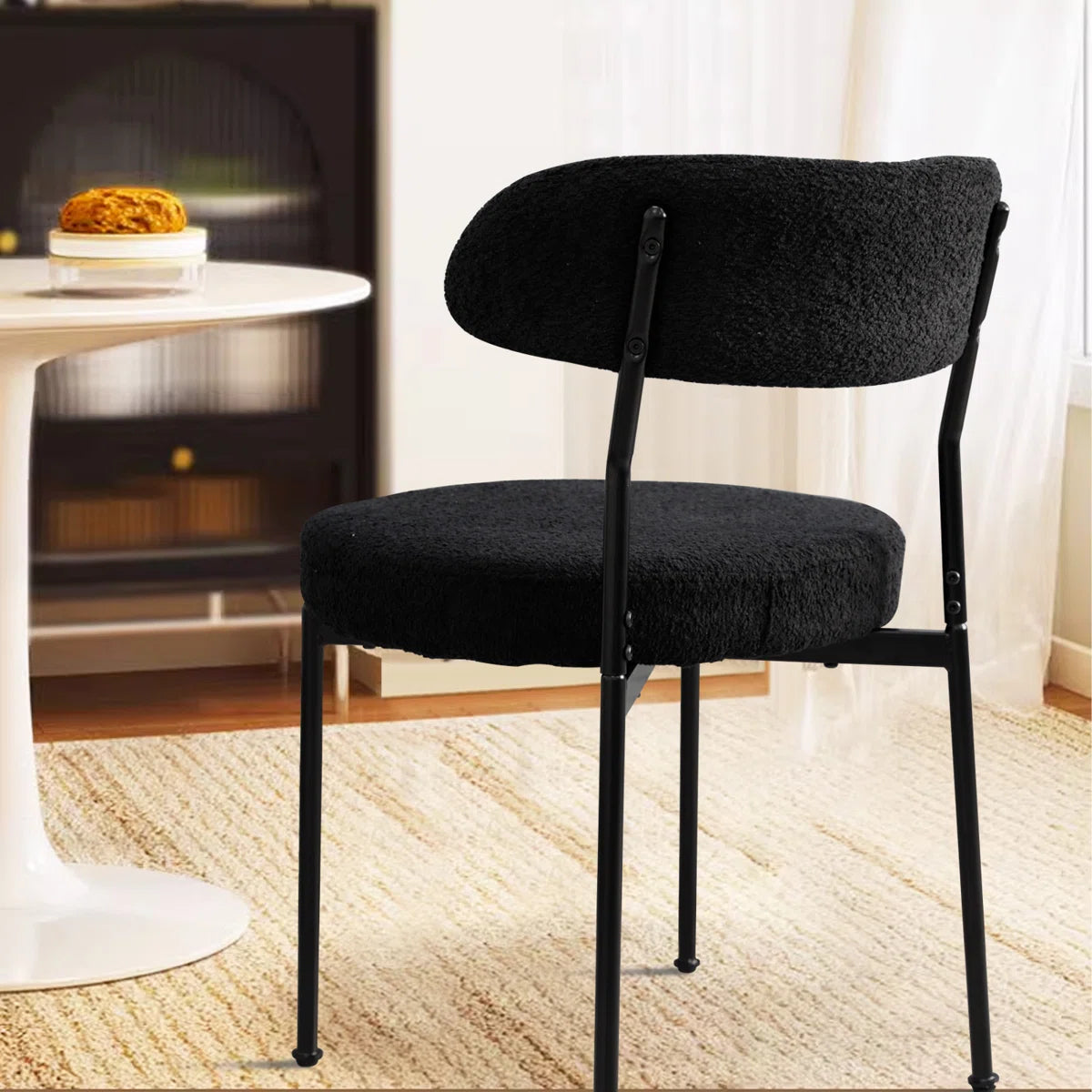 Modern Boucle Dining Chairs (Set of 4)