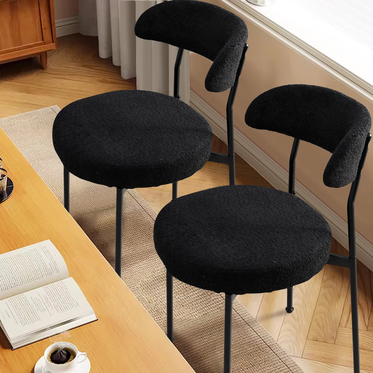 Modern Boucle Dining Chairs (Set of 4)