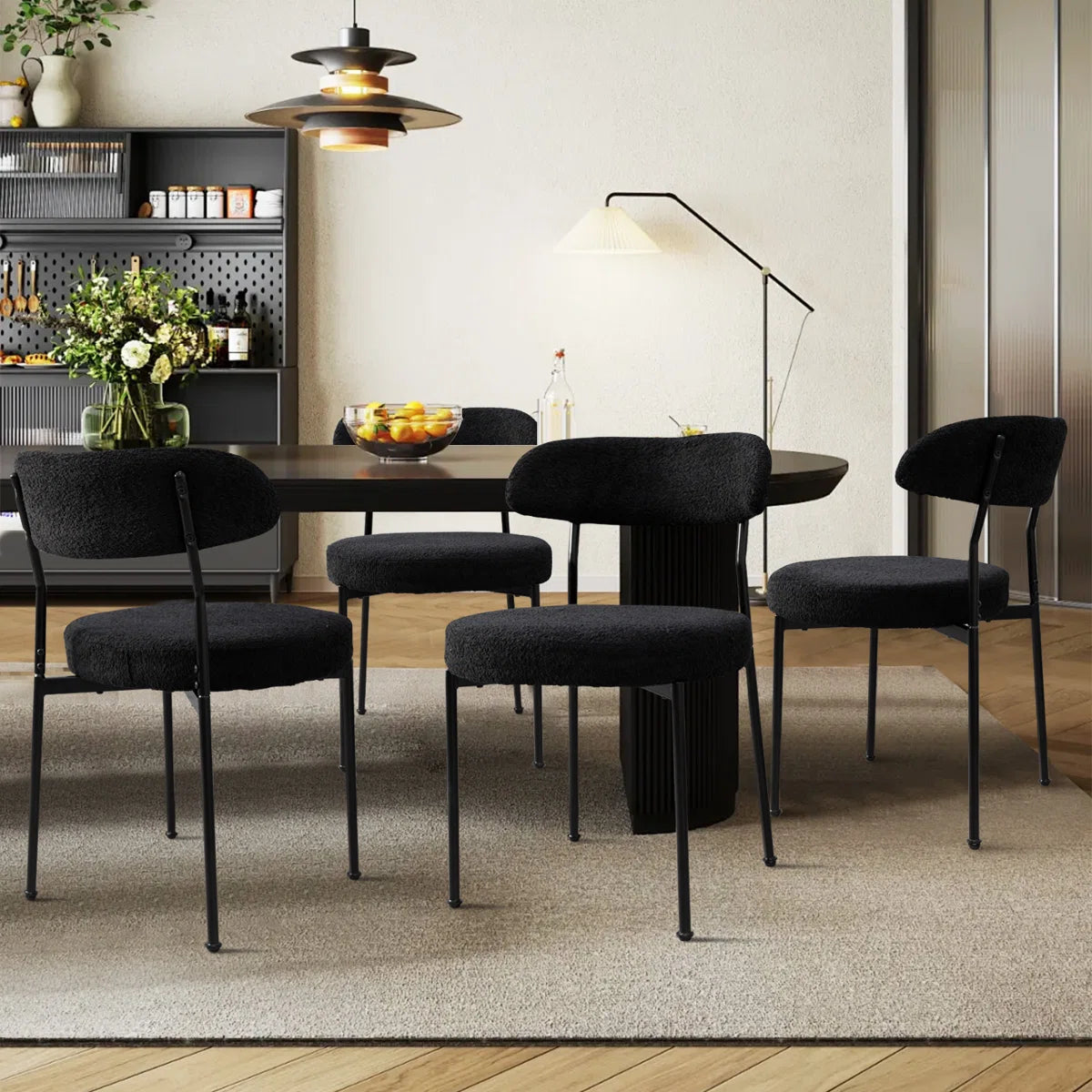 Modern Boucle Dining Chairs (Set of 4)