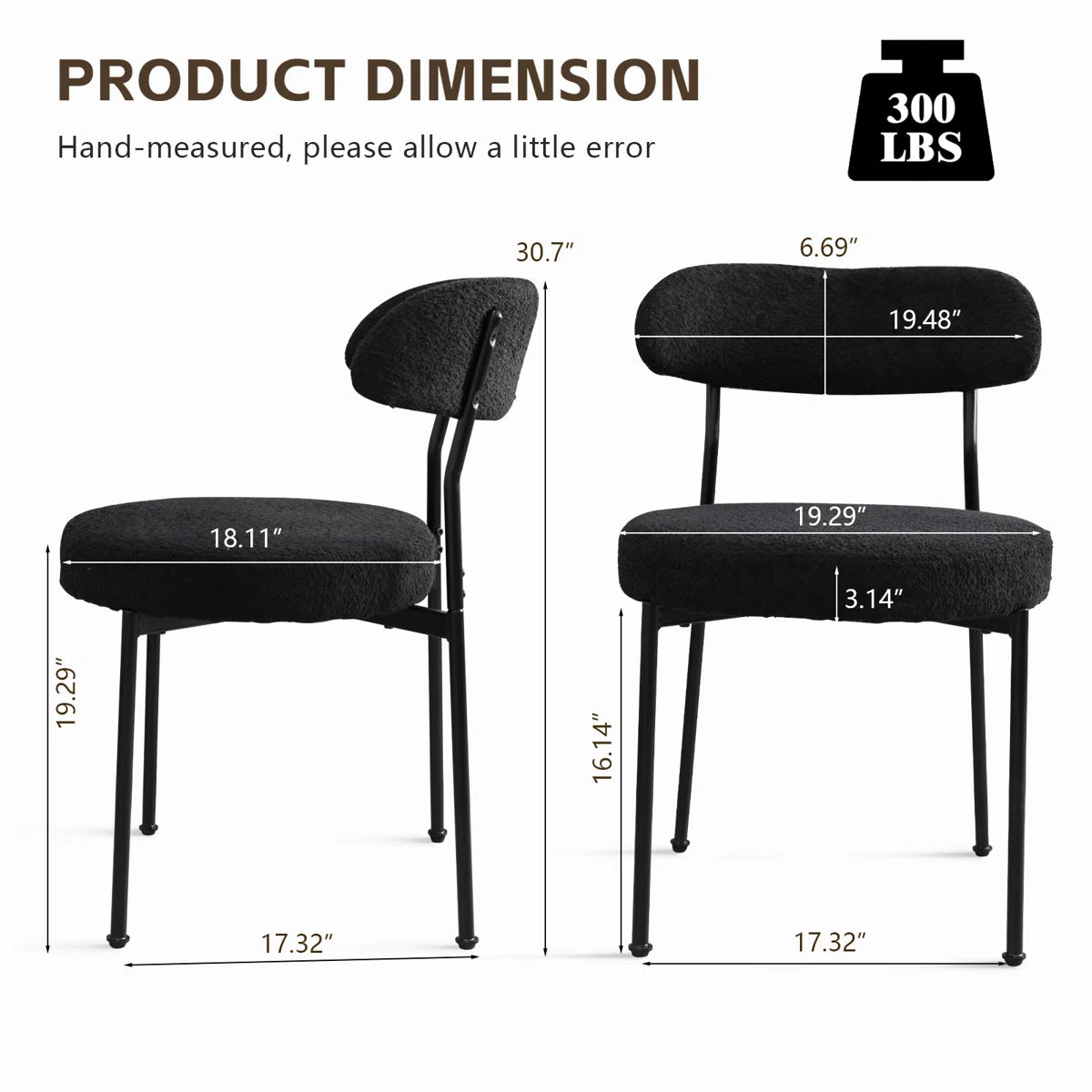 Modern Boucle Dining Chairs (Set of 4)