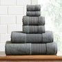 6-Piece 100% Zero-Twist Cotton Towel Set - Bath Towels