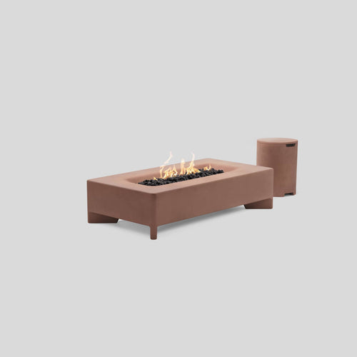 Rook Fire Table - Propane (Concrete rectangular outdoor fire pit)