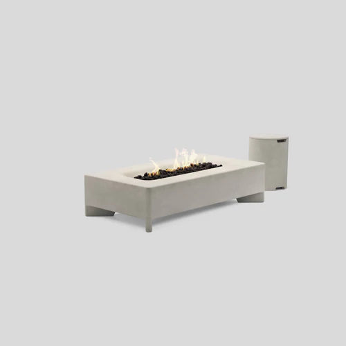 Rook Fire Table - Propane (Concrete rectangular outdoor fire pit)