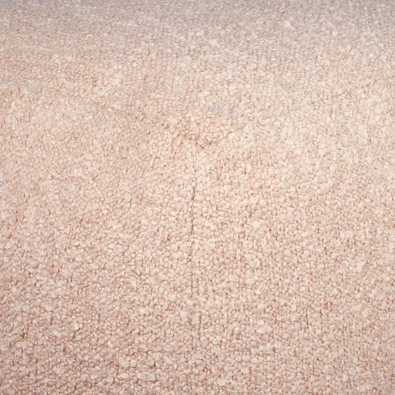Nertila Mid-Century Modern Solid Handwoven Square Boucle Upholstered Ottoman Pouf