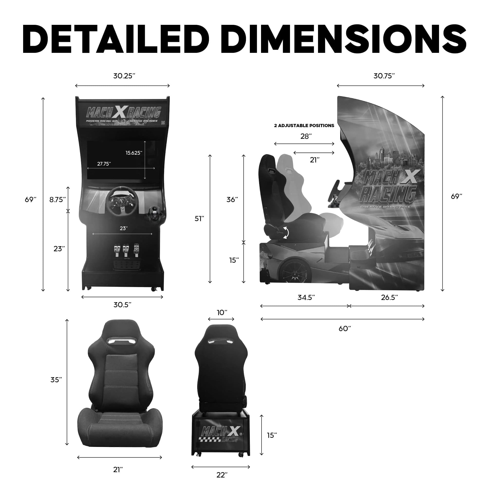 Racing Rampage | Set of 2 or 3 Sit Down Racing Arcade Machines | 177-205 Classic Racing Games OR Wifi Compatible to Connect Endless Games | FREE Link-Tech System