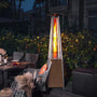 Outdoor 48,000 BTU Pyramid Propane Gas Patio Heater with Wheels, Powder-Coated Iron Frame
