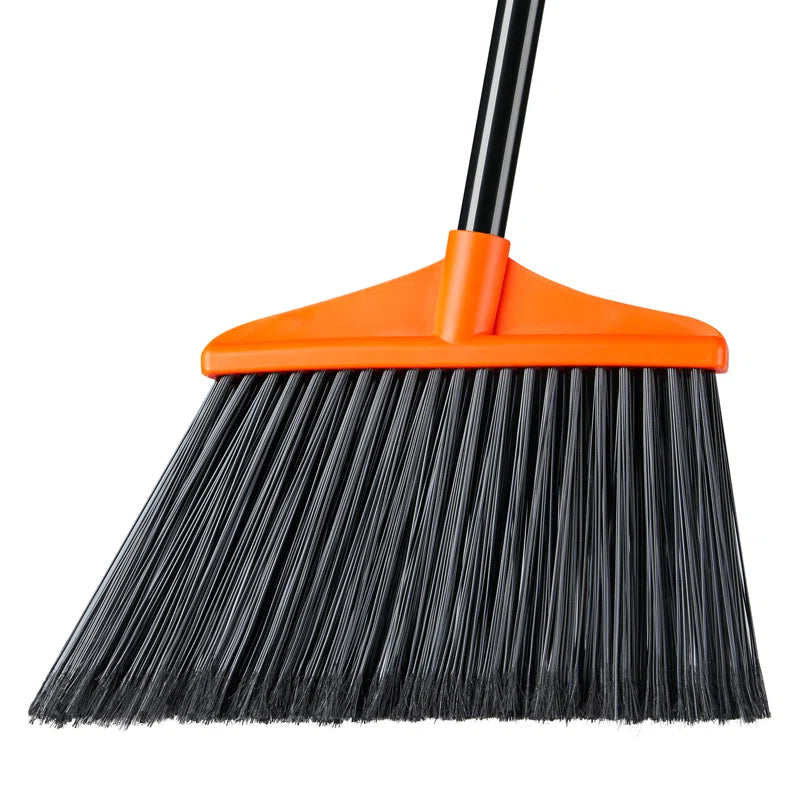 Outdoor/indoor Broom Heavy Duty, Commercial Broom With 53" Extendable Long Handle, Household Angle Corner Brooms For Patio, Garage, Deck, Lobby, Courtyard Sweeping